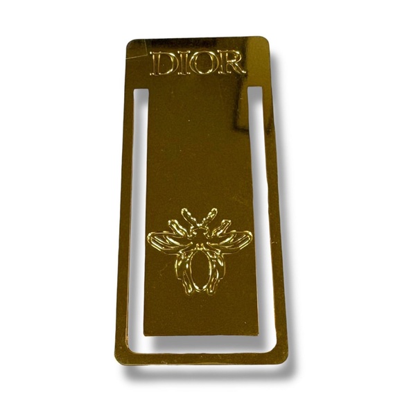 Christian Dior Gold Clip/Bookmark with Bee Design & Dior White w/ Gold Bag! New. - Picture 5 of 6